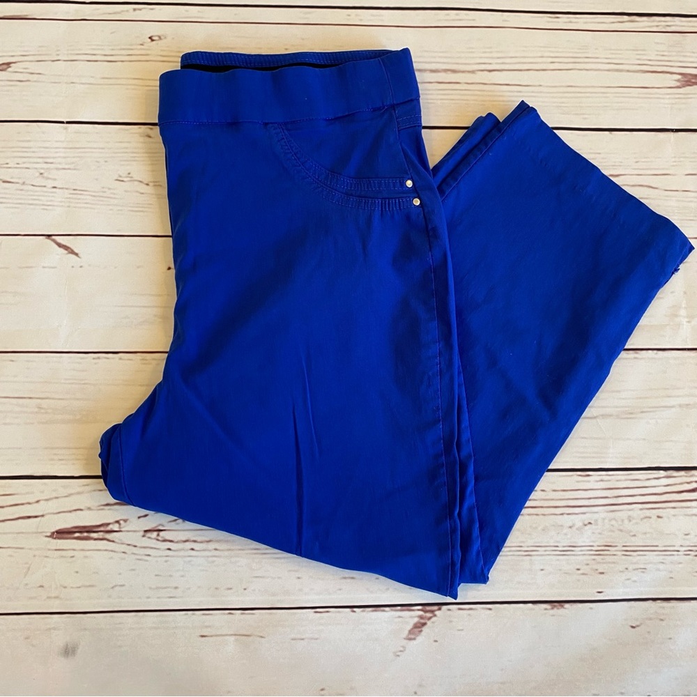 Royal Blue Roz & Ali Stretch Dress Casual Capri Pants
